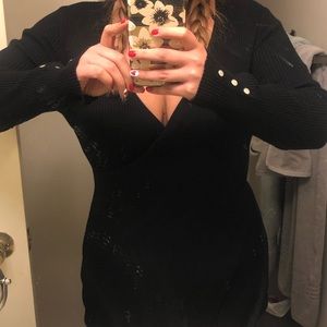 City Chic Wrap Sweater Dress